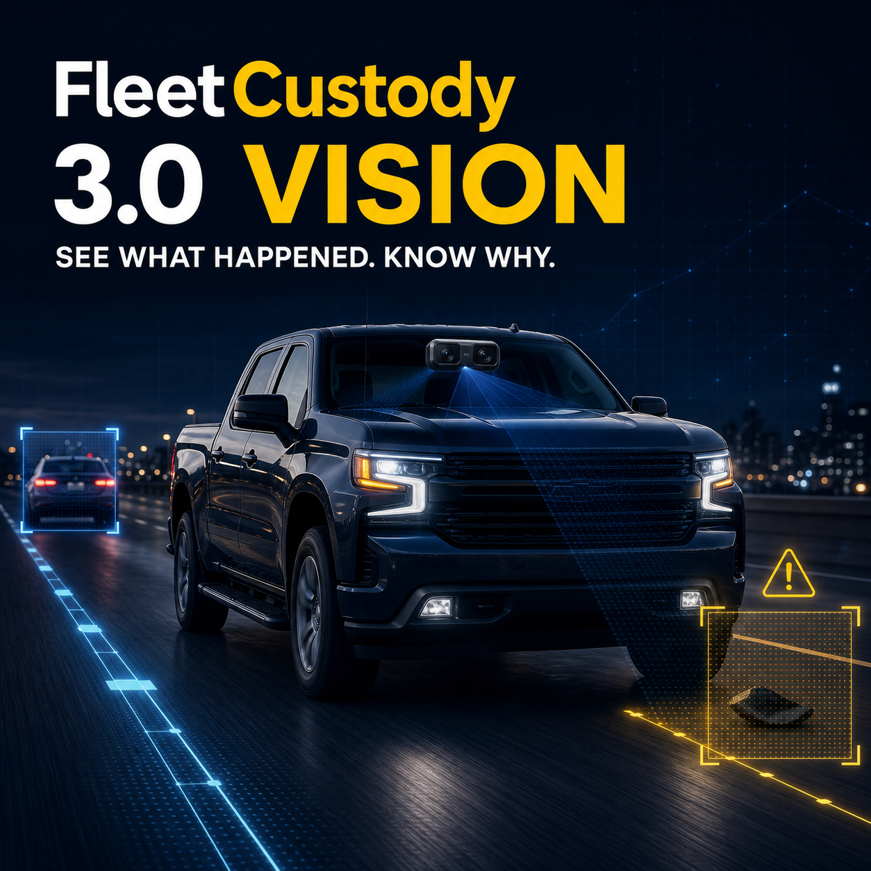 FleetCustody Vision AI dash camera system with road event detection